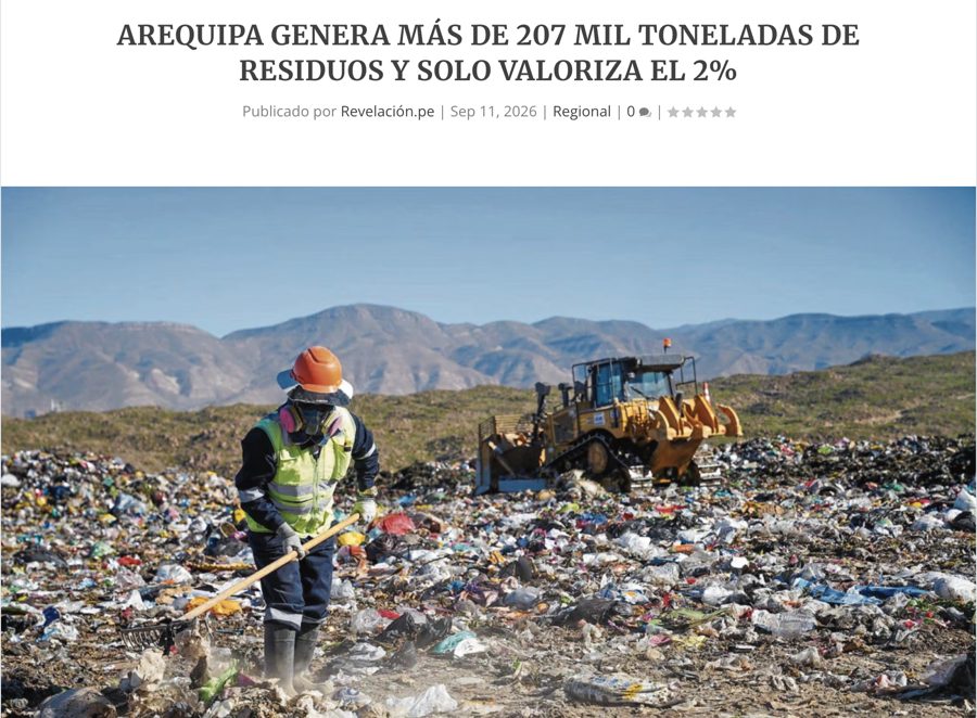 Portada digital de Revelación.pe: Arequipa genera más de 207 mil toneladas de residuos y solo valoriza el 2%